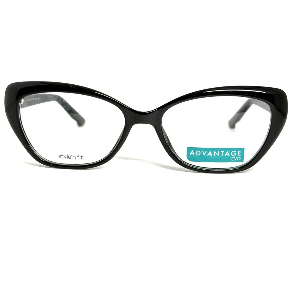 Advantage CVO W922 Black Cat Eye Eyeglass Frames 56-17-140 Style'n Fit